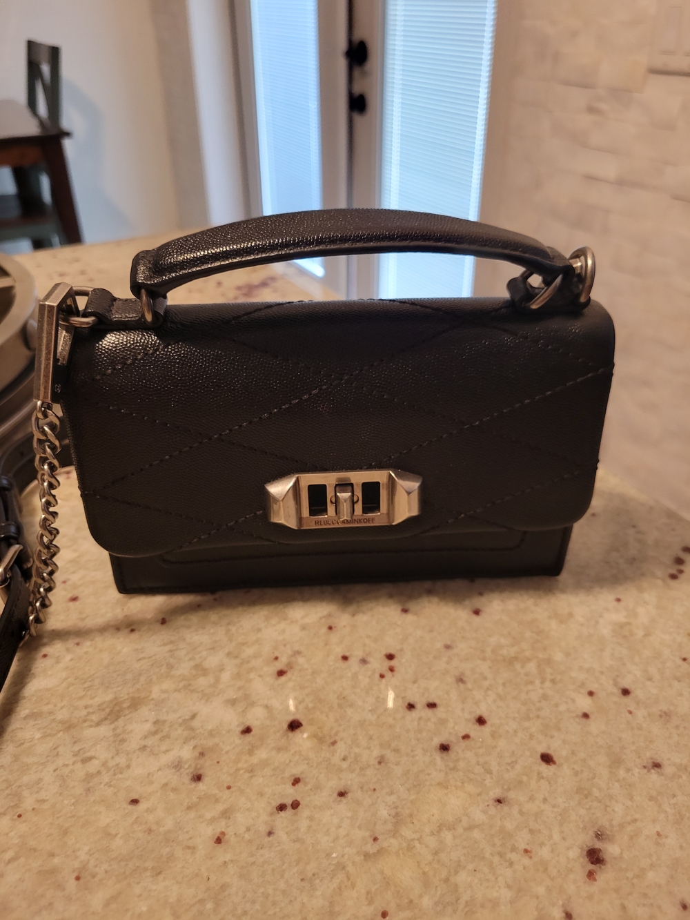 Rebecca Minkoff Black Quilted Mini Top-Handle Crossbody